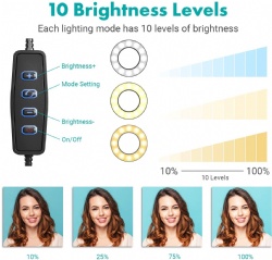 3 in 1 Selfi Ring Light Stand with Cell Phone Holder and Third Flexible Arm